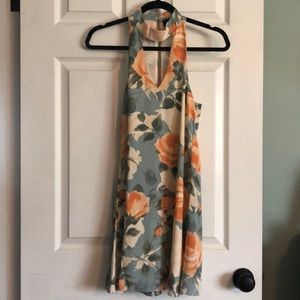 DUSTY SAGE FLORAL PRINT SWING DRESS